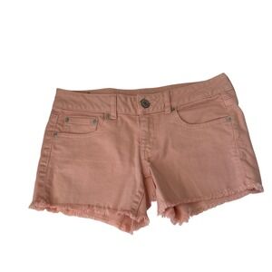 American Eagle Outfitters Pink Denim Cutoff Shorts Frayed Hem Womens Size 6